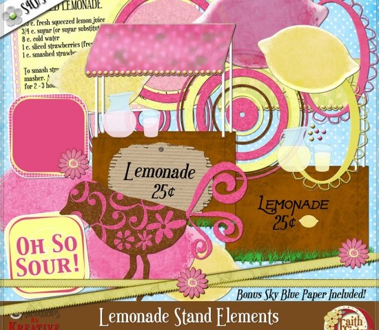 Lemonade Stand Digital Scrapboking Elements! By Moi!