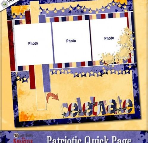 Patriotic Quick Page Digital Scrapbooking Freebie